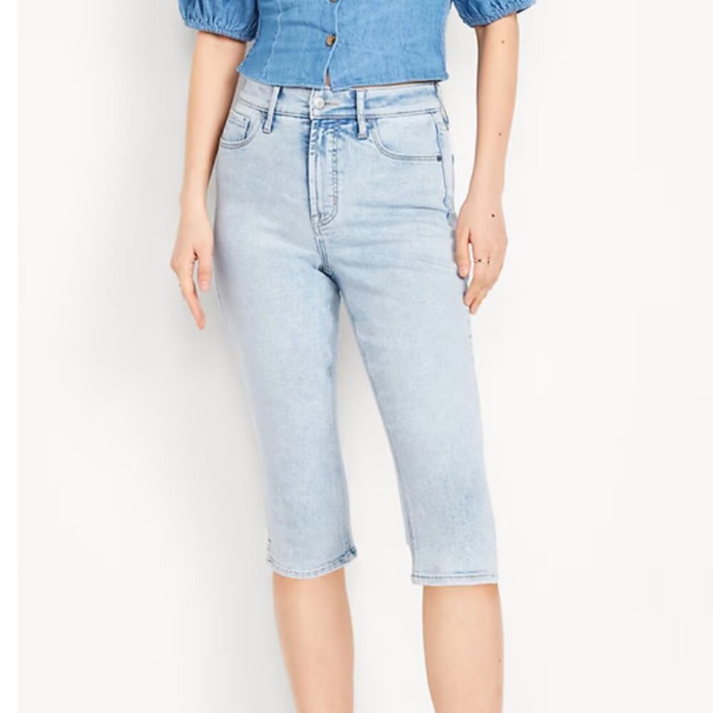 Old Navy High-Waisted Rockstar Slim Capri Jeans Size 12